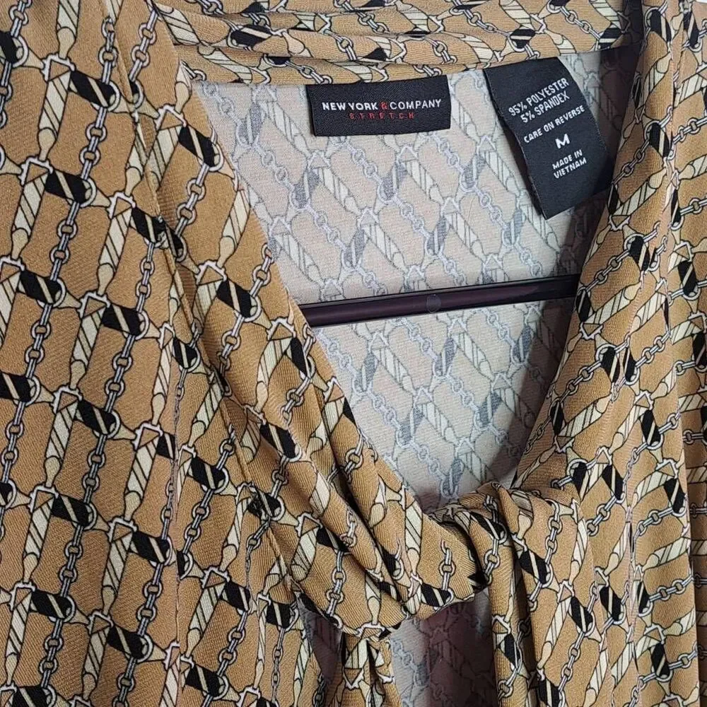 New York and Company Vintage 90s Blouse with Neck Tie size Medium